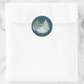 Bosherten Winterbos Ronde Sticker (Tas)