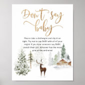 Bosherten zeggen geen baby poster (Voorkant)