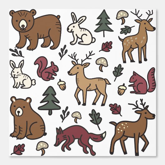 boshoedeldieren behang (Voorkant)