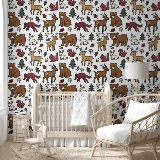 boshoedeldieren behang (Kinderen)