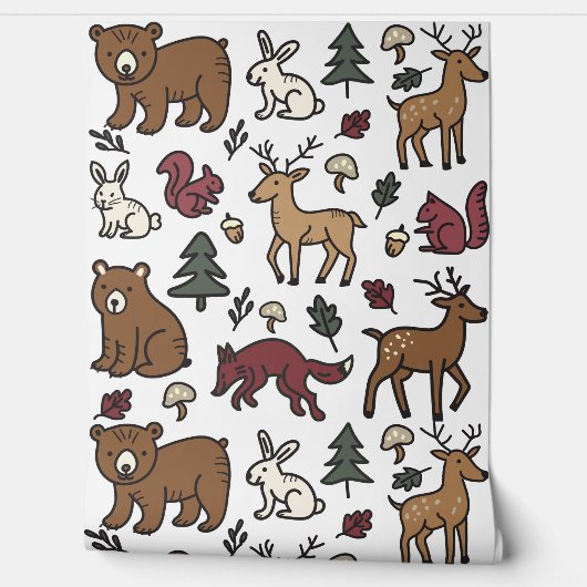 boshoedeldieren behang (Afrollen)