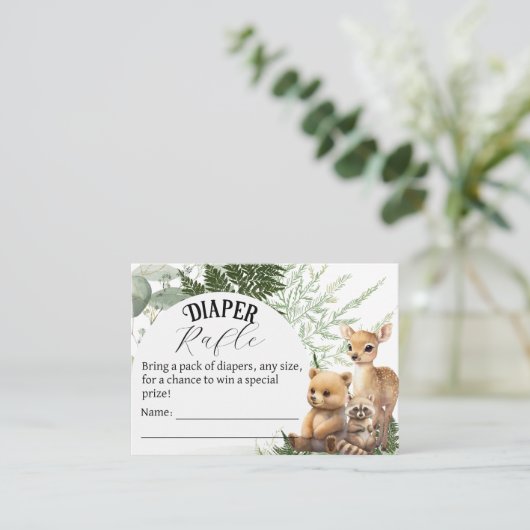 Boshoorndier Greenery Forest Diaper raffle Informatiekaartje (Staand voorkant)