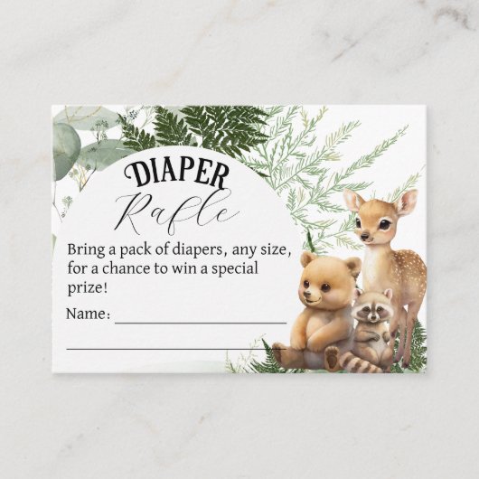 Boshoorndier Greenery Forest Diaper raffle Informatiekaartje (Voorkant)