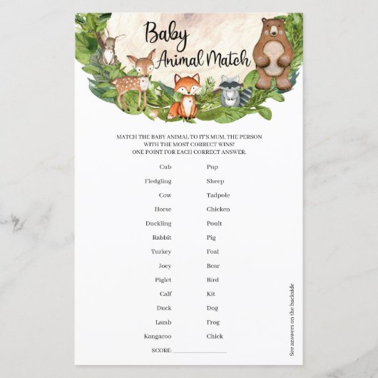 Boshoorndieren groenvoeder Baby Match (Voorkant)