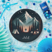 Boshout Sky Tree Fire Camping Vrijgezellenfeest Papieren Bordje (Feest)