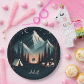 Boshout Sky Tree Fire Camping Vrijgezellenfeest Papieren Bordje (Feest)