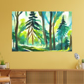 Bosinterpretatie schilderij canvas afdruk (Insitu (Woonkamer))
