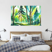 Bosinterpretatie schilderij canvas afdruk (Insitu (Slaapkamer))