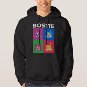 Bosite Cool Pop Boston Terrier Dog  Graphic Hoodie (Voorkant)