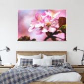Bosje Stunning Sakura Bloemen In Roze Kleuren Canvas Afdruk (Insitu (Slaapkamer))