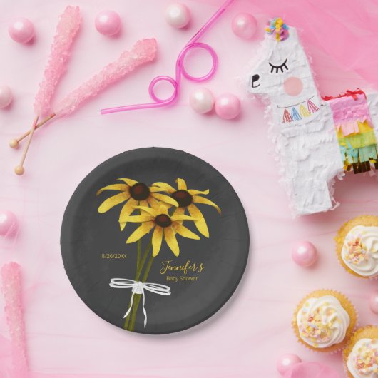 bosje wilde bloemen Black Eyed Susan baby shower Papieren Bordje (Feest)