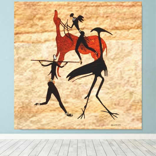 Bosjesmannen Canvas Afdruk (Insitu (Houten vloer))