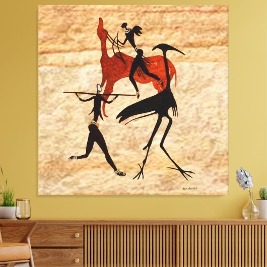 Bosjesmannen Canvas Afdruk (Insitu (Woonkamer))