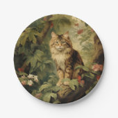 Boskat in weelderig gebladerte papieren bordje (Voorkant)