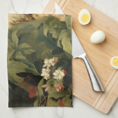 Boskat in weelderig gebladerte theedoek (Quarter Fold)