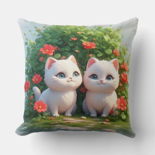 🐱 Boskatten Levendig Groen Knus Thuis 🌿 Kussen (Voorkant)