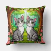 🐱 Boskatten Levendig Knus Huisstijl Kunst ✨ Kussen (Achterkant)