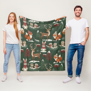 Boskerst Dieren Patroon – Mooie Winter 10 Fleece Deken
