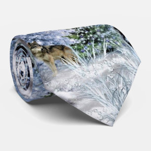 Boskerst met Wolven Blauw Heren Stropdas