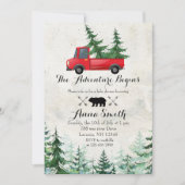 Boskerstbomen Rood Baby shower Uitnodiging (Voorkant)
