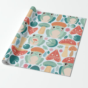 Boskikkers en paddenstoelenpatroon cadeaupapier