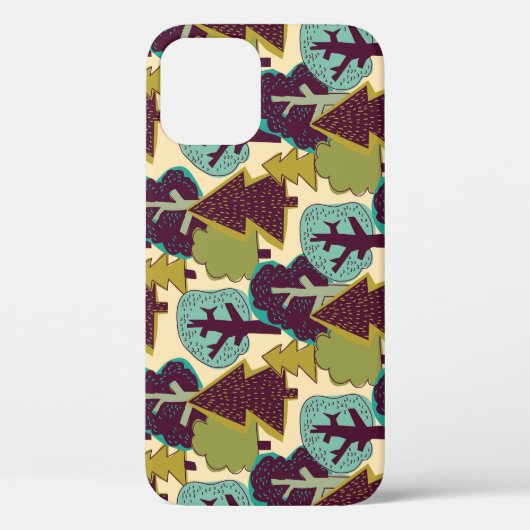 Boskleur Doodle Bomen Illustratie Case-Mate iPhone Case (Achterkant)