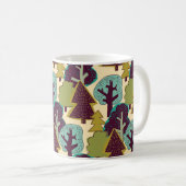 Boskleur Doodle Bomen Illustratie Koffiemok (Voorkant rechts)