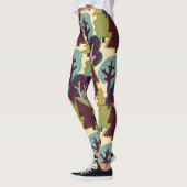 Boskleur Doodle Bomen Illustratie Leggings (Links)