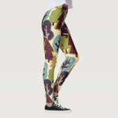 Boskleur Doodle Bomen Illustratie Leggings (Rechts)