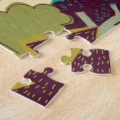 Boskleur Doodle Bomen Illustratie Legpuzzel (Zijkant)