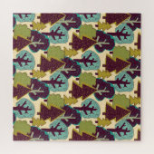 Boskleur Doodle Bomen Illustratie Legpuzzel (Horizontaal)