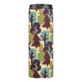 Boskleur Doodle Bomen Illustratie Thermosbeker (Achterkant)