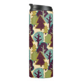 Boskleur Doodle Bomen Illustratie Thermosbeker (Geroteerd rechts)