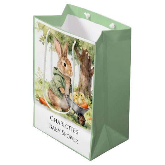 Boskonijn Baby Shower Medium Cadeauzakje (Voorkant Gekanteld)