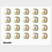 Boskonijn Baby Shower Ronde Sticker (Vel)