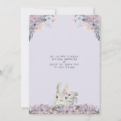 Boskonijn Bloem Paarse Baby Shower Per Post Kaart (Achterkant)