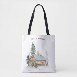 Boskool bossen met dieper gepersonaliseerd bos tote bag