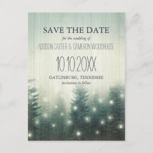 Boslampen   Rustic Save the Date Aankondigingskaart