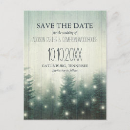 Boslampen | Rustic Save the Date Aankondigingskaart