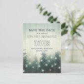 Boslampen | Rustic Save the Date Aankondigingskaart (Staand voorkant)