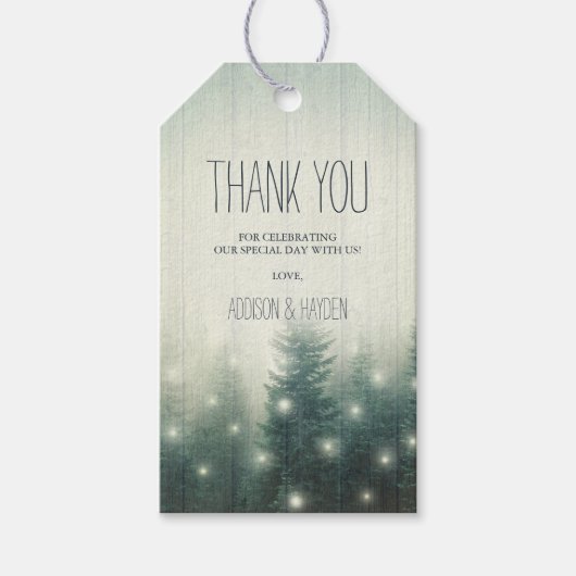 Boslampen | Rustiek dank u Cadeaulabel (Voorkant)