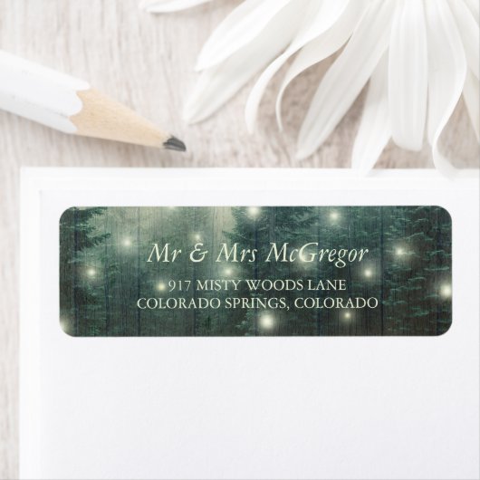 Boslampen | Rustieke bruiloft Etiket (Insitu)