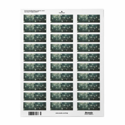 Boslampen | Rustieke bruiloft Etiket (Full Sheet)