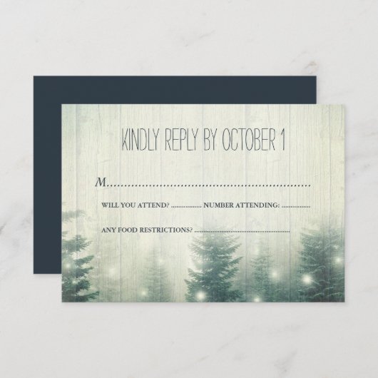 Boslampen | Rustieke bruiloft | RSVP (Voorkant / Achterkant)