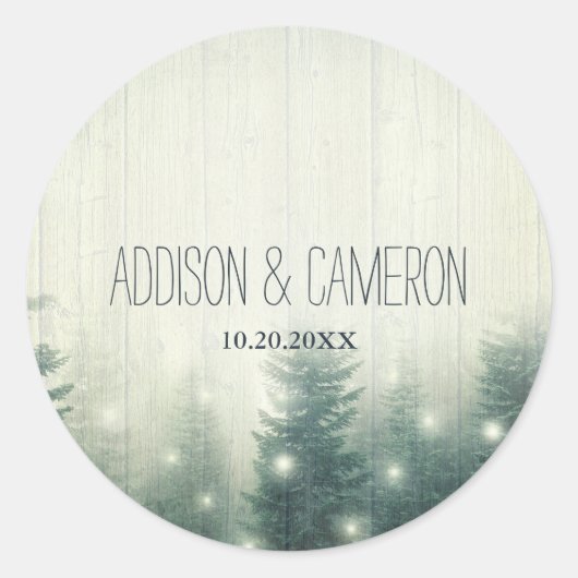 Boslampen | Rustieke envelopzegel Ronde Sticker (Voorkant)