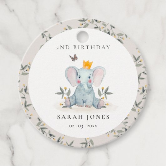 Bosland Baby olifantenolie elke dag van de leeftij Bedankjes Labels (Voorkant)