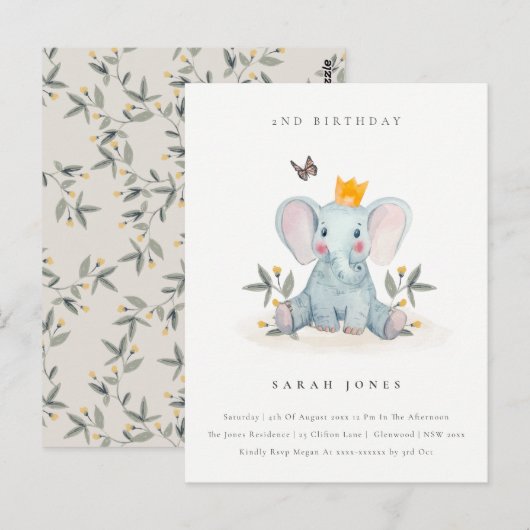 Bosland Baby olifantenolie elke dag van de leeftij Briefkaart (Voorkant / Achterkant)