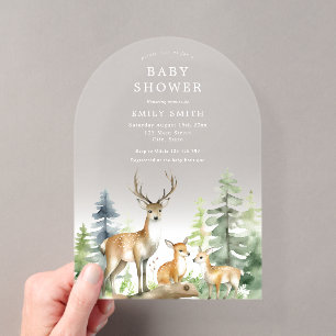 Bosland Baby Shower Acryl Uitnodigingen