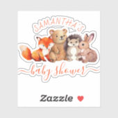 Bosland Baby shower Cute Animals Red Script Sticker (Vel)