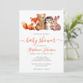Bosland Baby shower Cute Waterverf Animals Kaart (Staand voorkant)